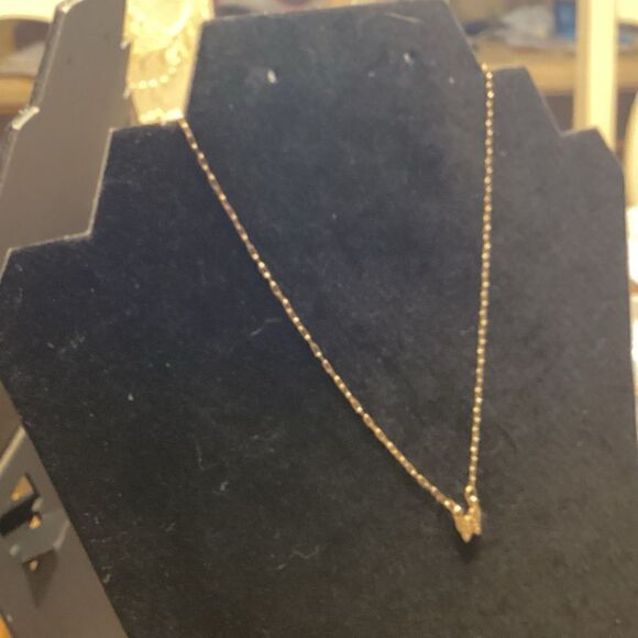 Petite and Pretty Goldtone Butterfly with Clear Crystals Necklace - Picture 1 of 5